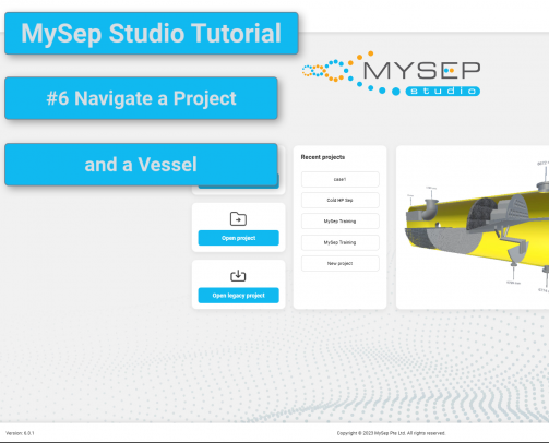 MySep Studio Tutorial #6: Navigate a Project and a Vessel