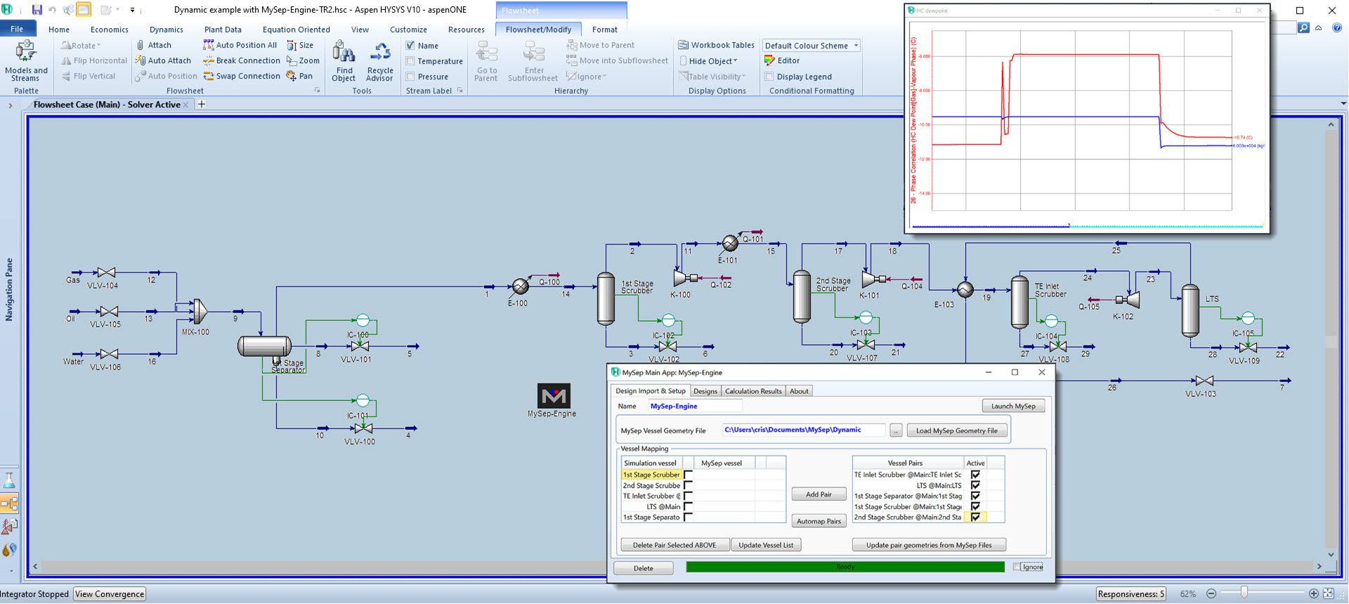 MySep-Engine Dynamic Simulation with Hydrocarbon Dewpoint Specification