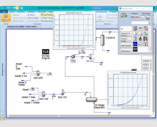 MySep | MySep Engine in HYSYS Steady-state Simulation Production Tie-back