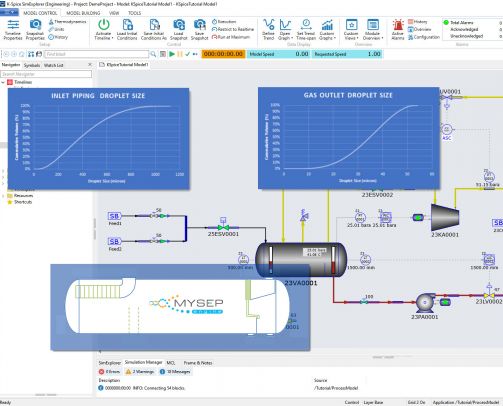 K-Spice Process Diagram with MySep Separator Simulation