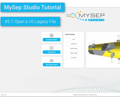 MySep Studio Tutorial #5 1: Open a v5 Legacy File - splash screen