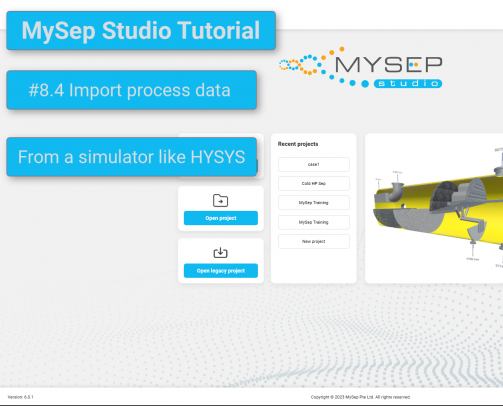 MySep Studio Tutorial #8.4: Import from a process simulation