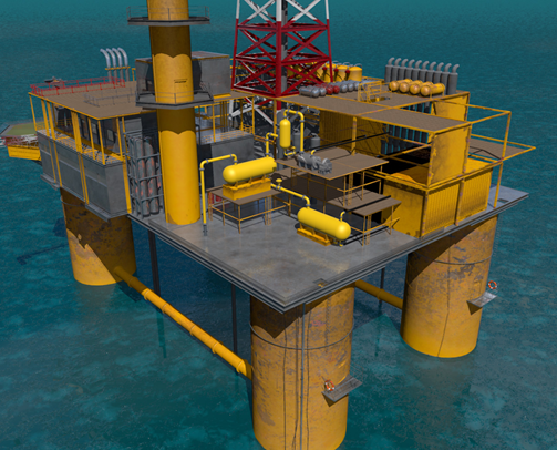 Oil Platform with Separator