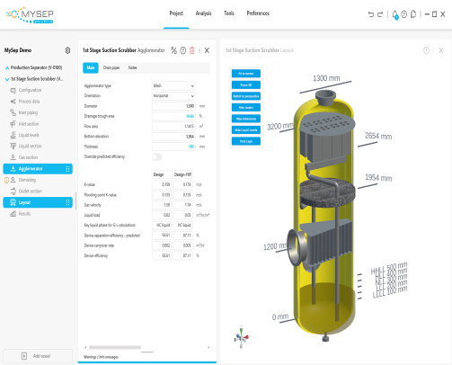 MySep - Meshpad Agglomerator efficiency predictions