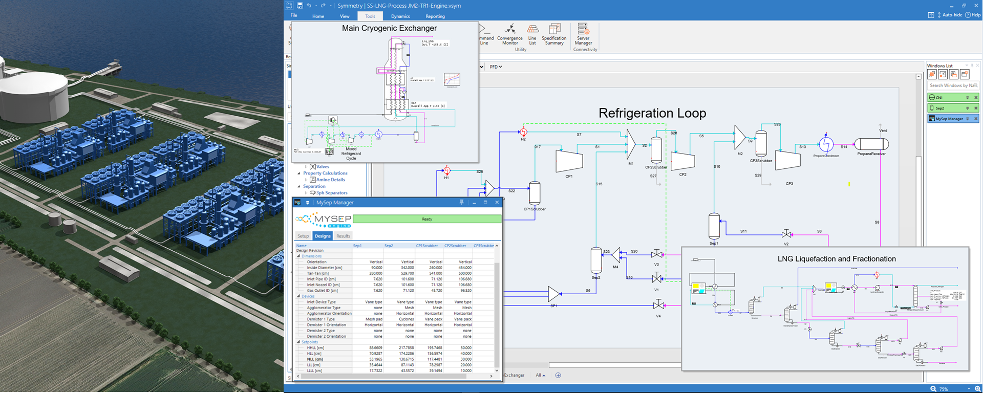 MySep LNG Plant and Symmetry Digital Twin